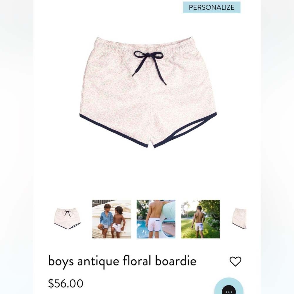 boys antique floral minnow swim boardie - 1T